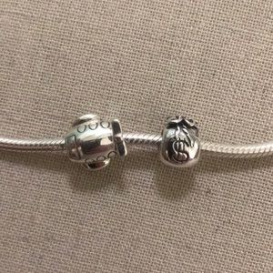 2 Authentic 925 silver charms fit Pandora bracelet